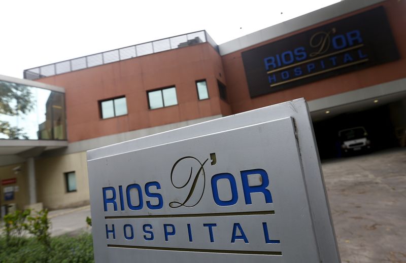 The sign of Rios D’or Hospital, which is part of