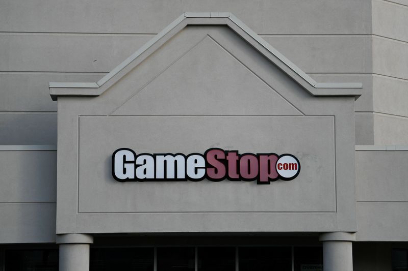 A GameStop store is photographed in Austin, Texas