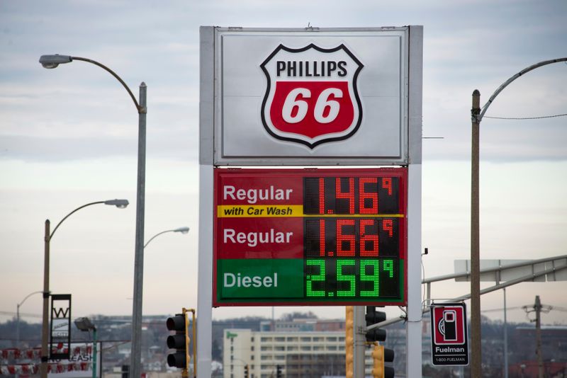 Phillips 66 gasoline station in St. Louis, Missouri