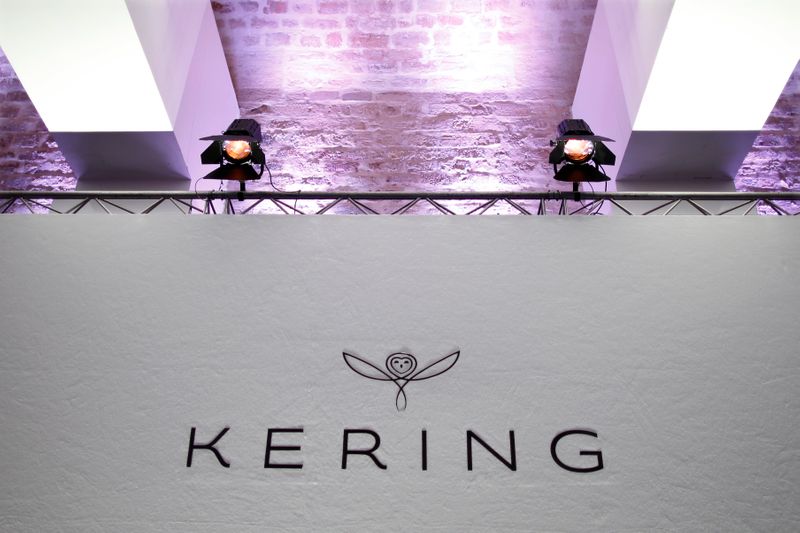 FILE PHOTO:  The logo of Kering is seen during