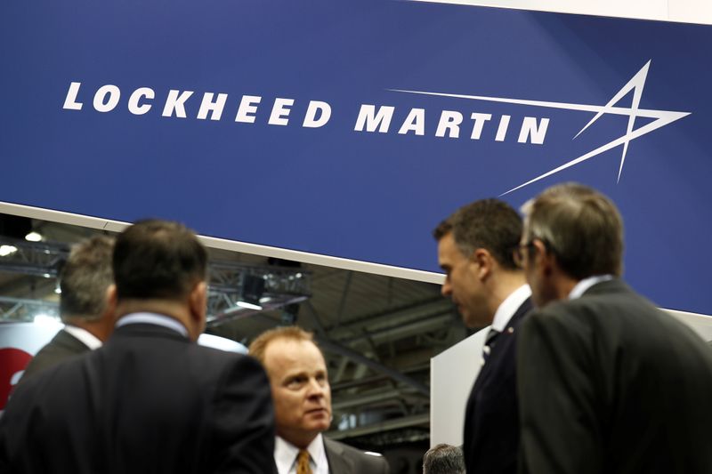 The logo of Lockheed Martin is seen at Euronaval, the