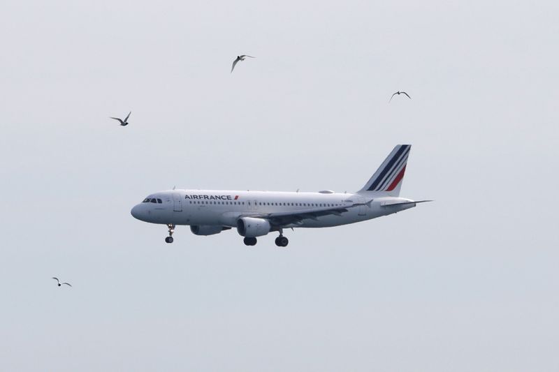 FILE PHOTO: An Air France plane prepares to land at