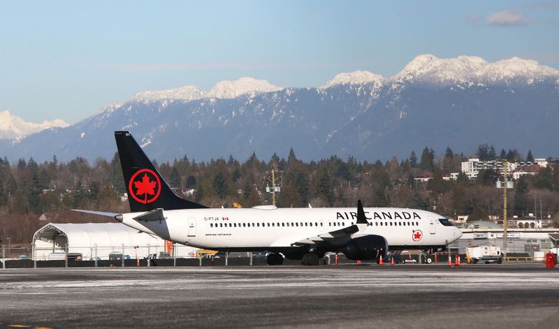 An Air Canada Boeing 737airplane is pictured at Vancouver’s international