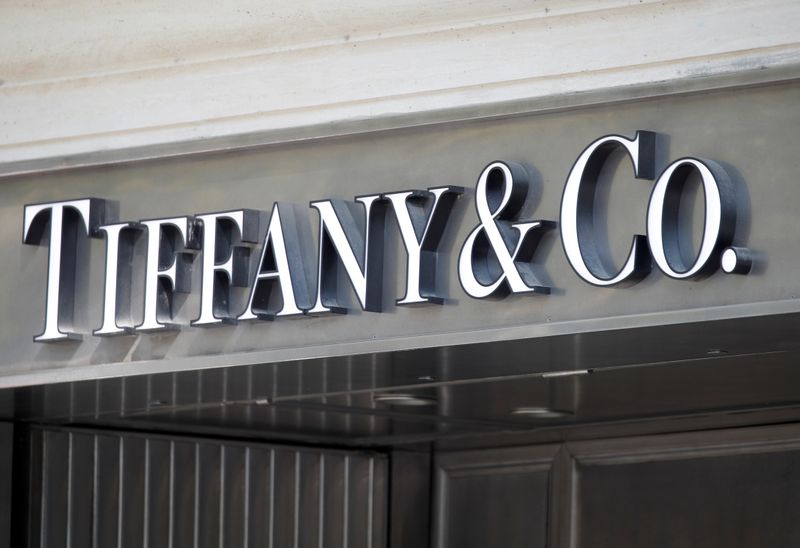 FILE PHOTO: Tiffany & Co. logo outside a store in
