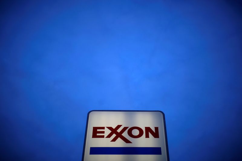 FILE PHOTO: An Exxon sign is seen at a gas