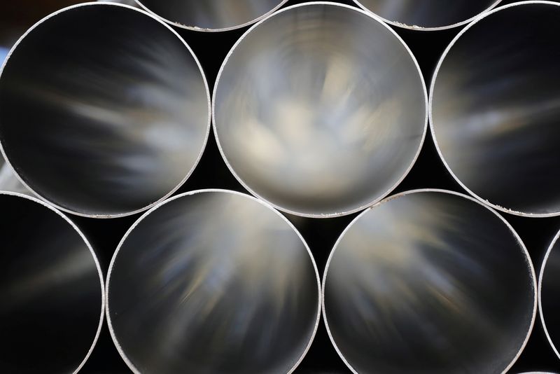 FILE PHOTO: Stainless steel tubes seen at a factory in