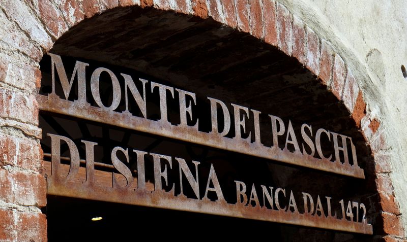 FILE PHOTO: The entrance of Monte Dei Paschi di Siena