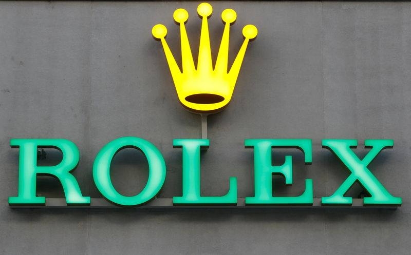 Logo of Swiss watch manufacturer Rolex is seen in Luzern