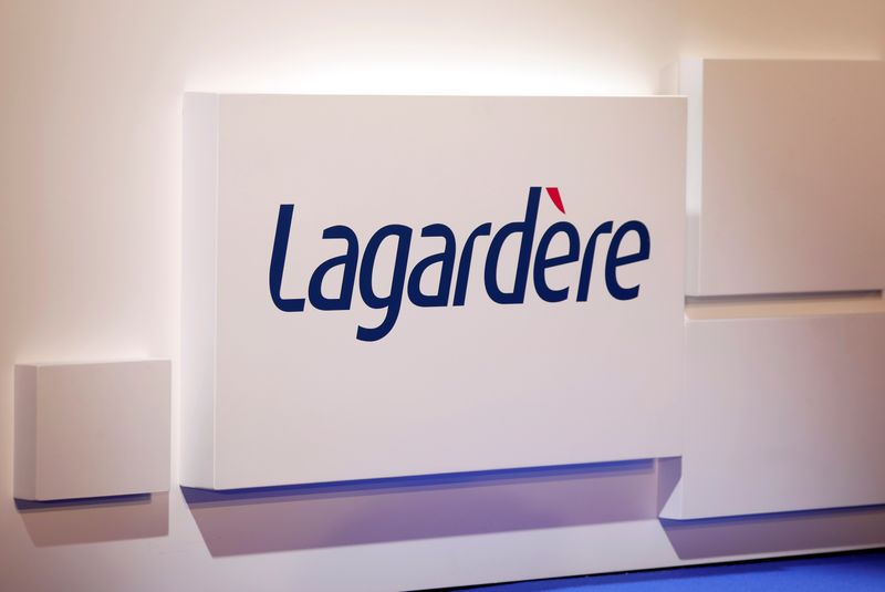 The logo of French media group Lagardere is seen at