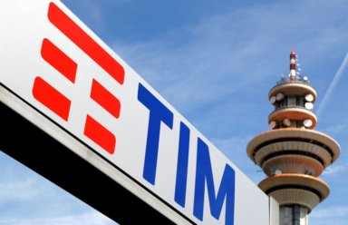 FILE PHOTO: Telecom Italia logo is seen at the headquarter