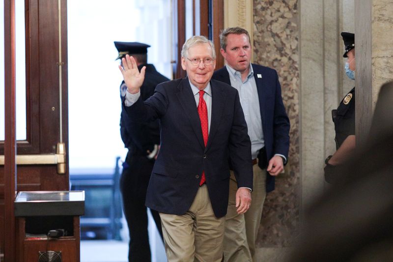 U.S. Senate Majority Leader McConnell arrives prior to vote on