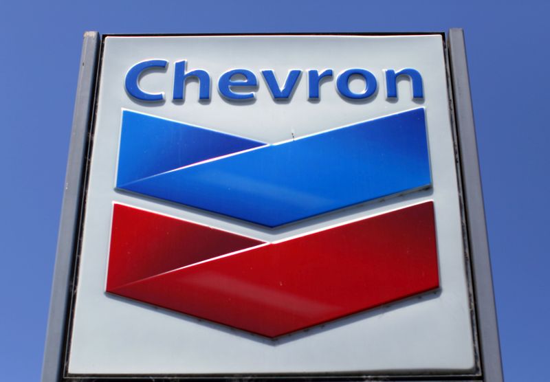 FILE PHOTO: Chevron gas station sign in Del Mar, California