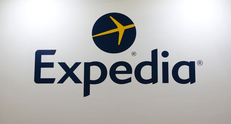 The logo of global online travel brand Expedia is pictured