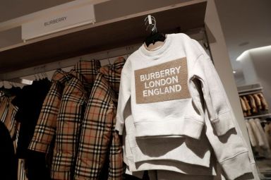 FILE PHOTO: Children’s Burberry clothes are seen on display at