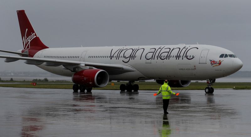 FILE PHOTO:  A Virgin Atlantic Airbus A330 plane arrives