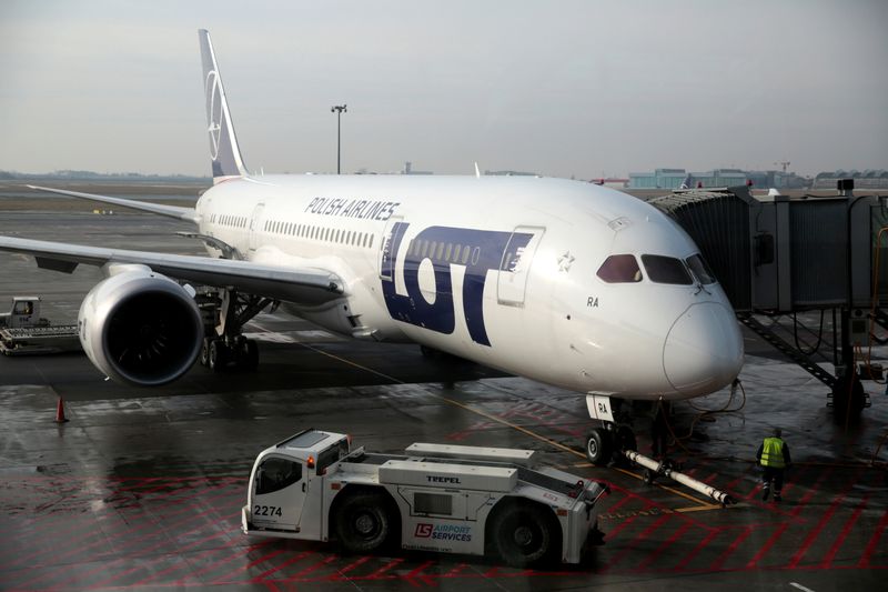 FILE PHOTO: A Boeing 787 Dreamliner jet operated by Polish
