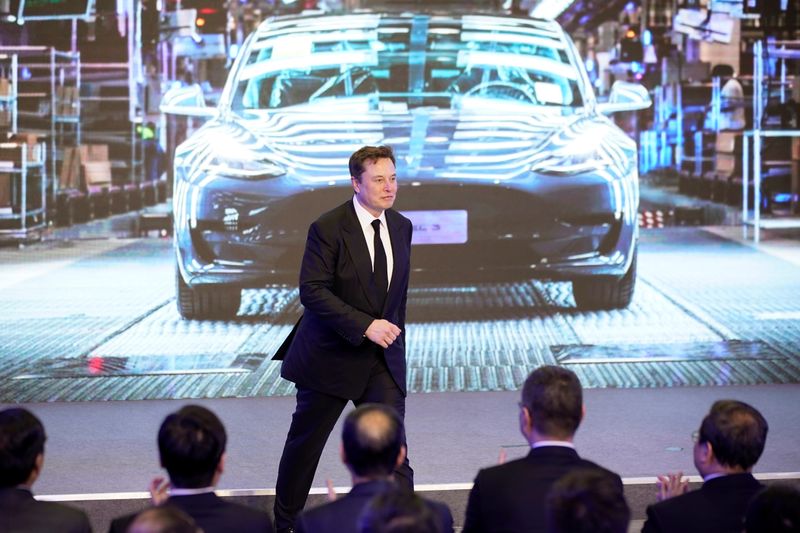 Tesla Inc CEO Elon Musk attends an opening ceremony for