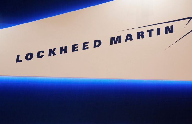 Lockheed Martin’s logo is seen during Japan Aerospace 2016 air
