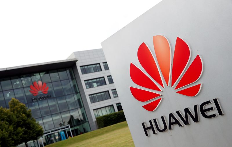 FILE PHOTO: Huawei headquarters building is pictured in Reading
