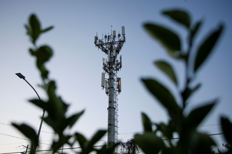 A cellular tower is pictured in the municipality of Guadalupe