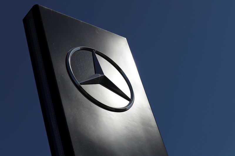 FILE PHOTO: A logo of Mercedes-Benz is seen outside a