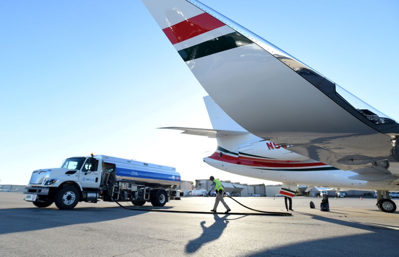 FILE PHOTO: A business jet is refuelled using Jet A