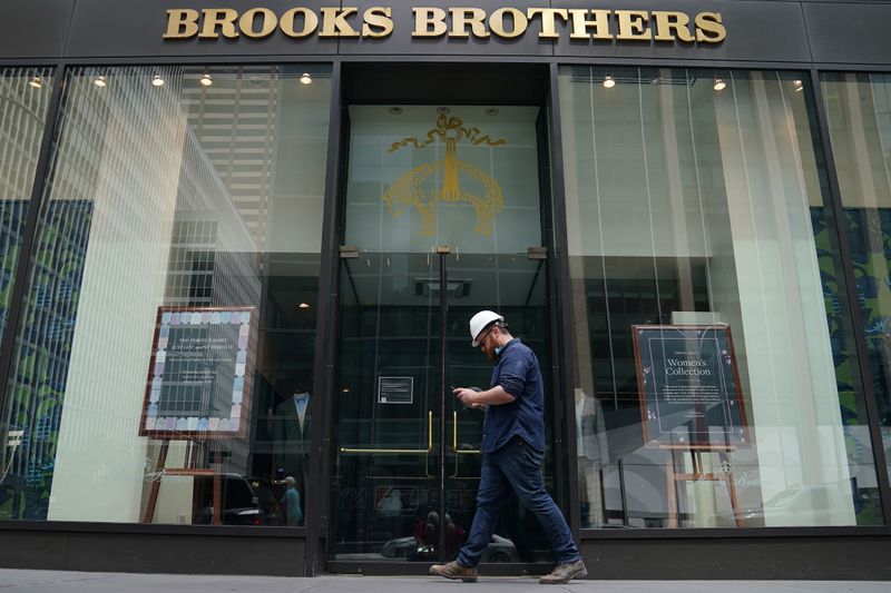 A closed Brooks Brothers store in the Manhattan borough of