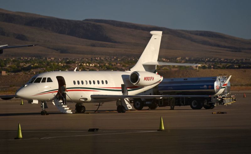 A business jet is refuelled using Jet A fuel at