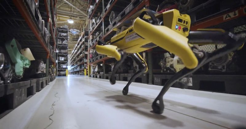 Boston Dynamics’ dog-like robot Fluffy uses lasers to scan Ford