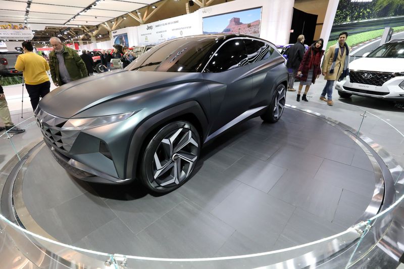FILE PHOTO: The Hyundai Vision T electric concept vehicle is
