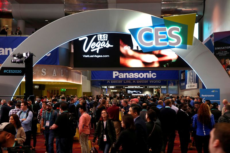 FILE PHOTO: Attendees fill the lobby of the Las Vegas