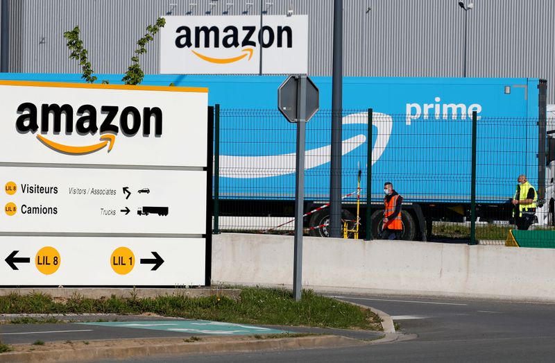 FILE PHOTO: Amazon logistics center in Lauwin-Planque, France