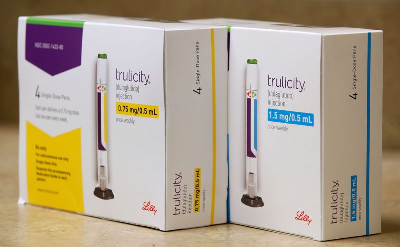 Boxes of the drug trulicity, made by Eli Lilly and