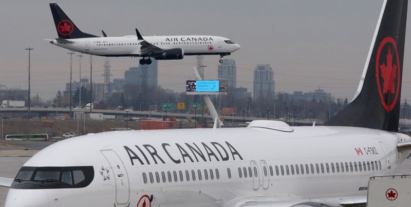 FILE PHOTO: An Air Canada Boeing 737 MAX 8 from
