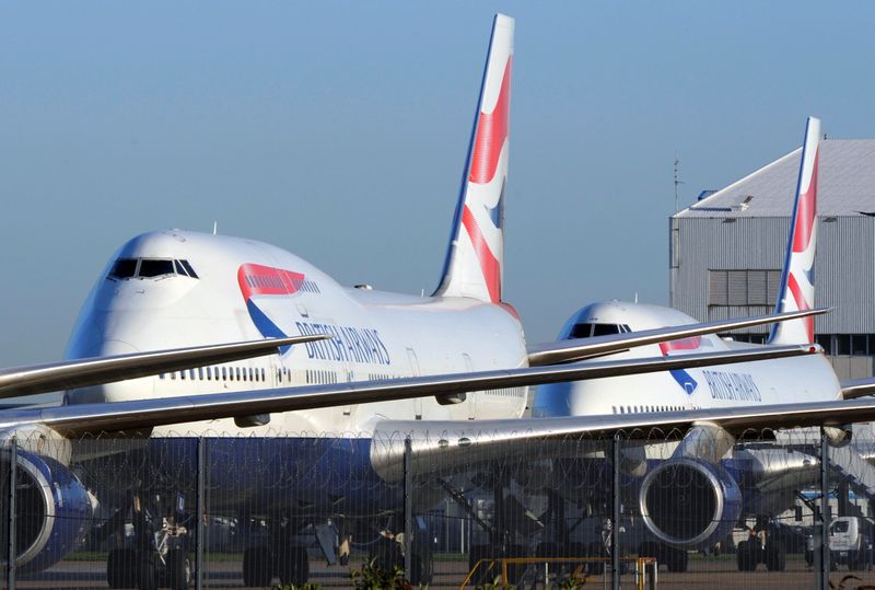 FILE PHOTO: British Airways aircraft are parked at Heathrow airport