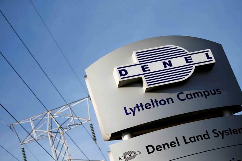 FILE PHOTO: Denel company logo is seen at the entrance