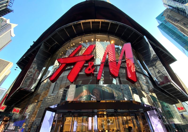 The H&M clothing store is seen in Times Square in