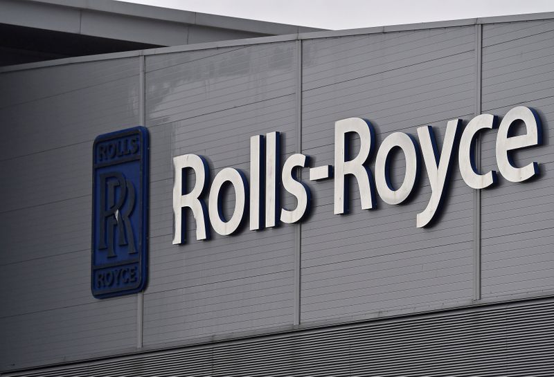 A Rolls-Royce logo is seen at the company’s aerospace engineering