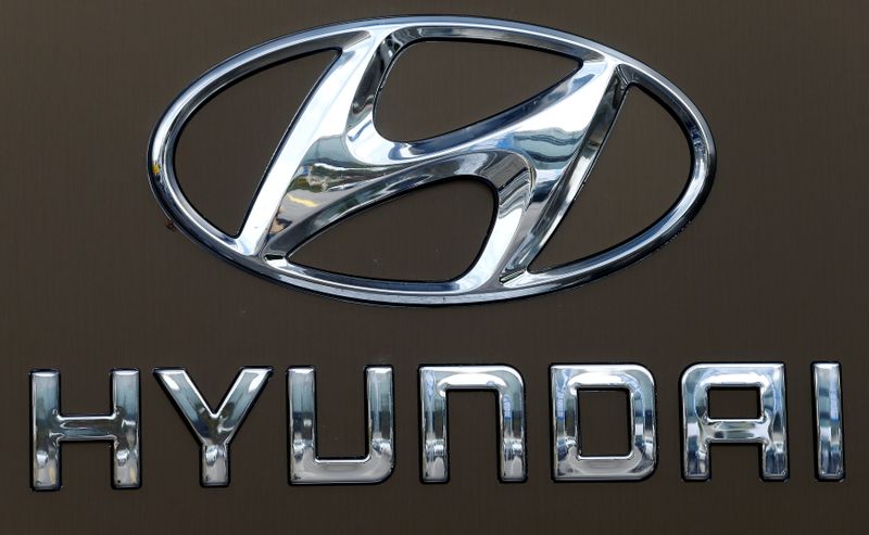 FILE PHOTO: Logo of South Korean car manufacturer Hyundai is