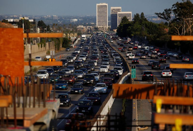 FILE PHOTO: FILE PHOTO: Traffic moves slowly on the 405