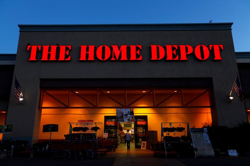 FILE PHOTO: The logo of Home Depot is seen in