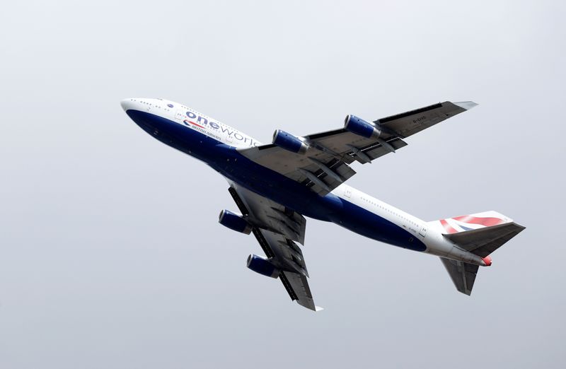 British Airways Boeing 747 G-CIVD leaves London Heathrow airport on