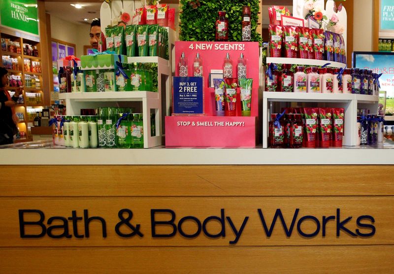 Products are displayed in L Brands Inc., Bath & Body