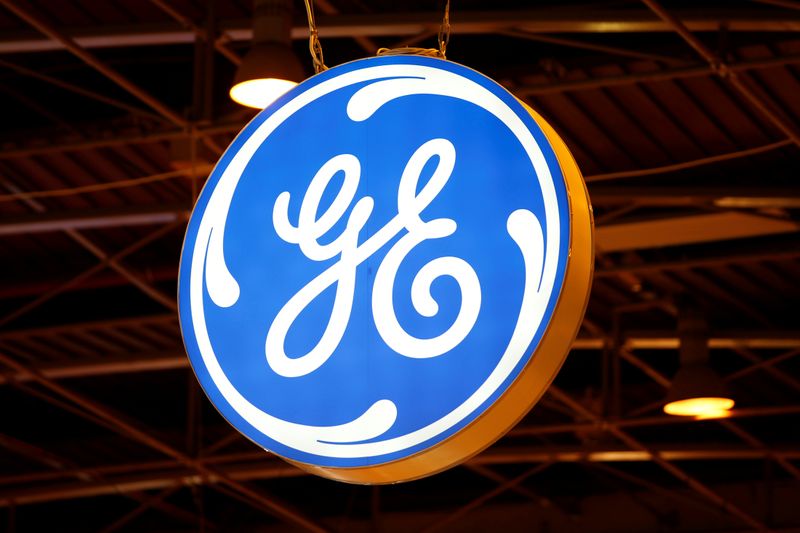 FILE PHOTO: The logo of General Electric is pictured at
