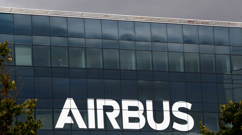 FILE PHOTO: Airbus logo at the Airbus Defence and Space