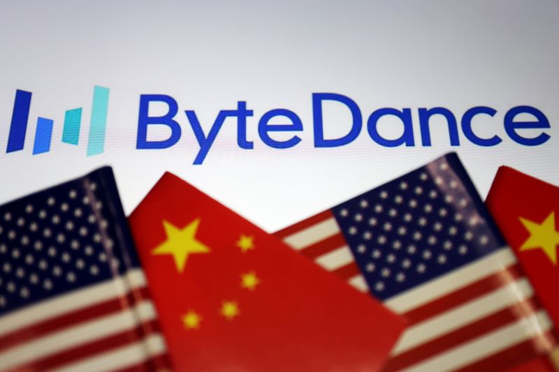 FILE PHOTO: Illustration picture of ByteDance logo with Chinese and