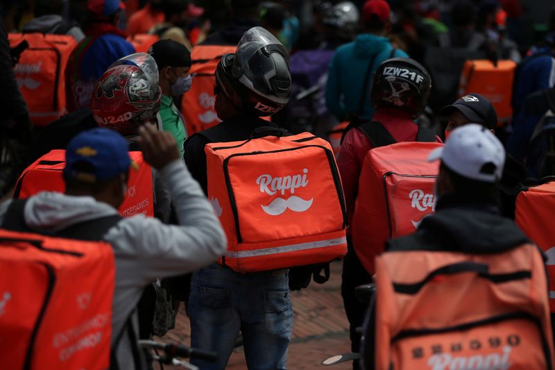 Delivery workers for Rappi and other delivery apps protest as