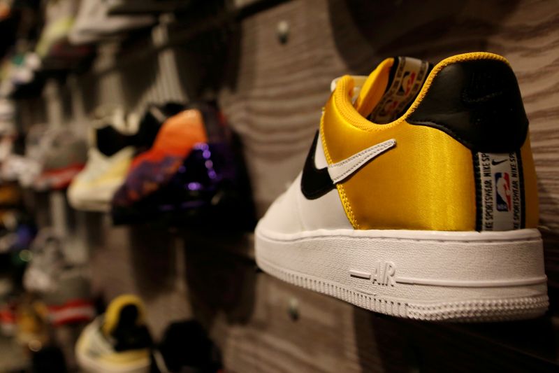 FILE PHOTO: A pair of Nike’s Air Force shoes with