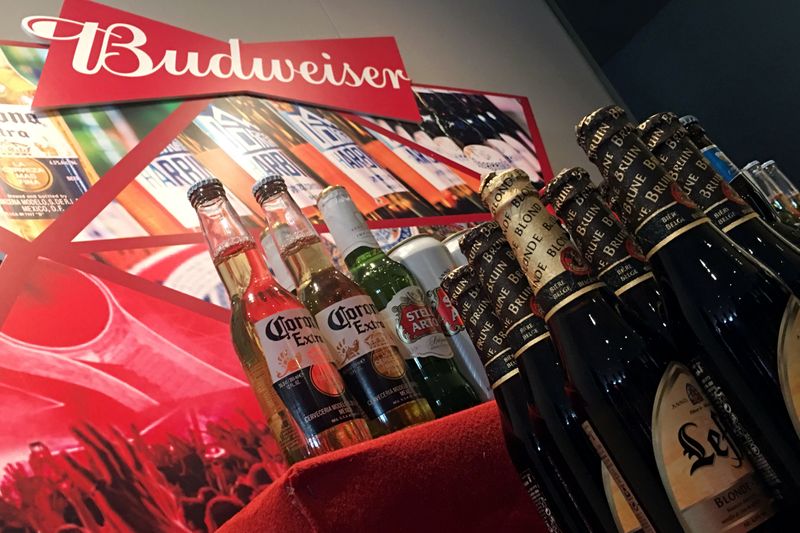 FILE PHOTO: Portfolio beer brands of Budweiser Brewing Company APAC