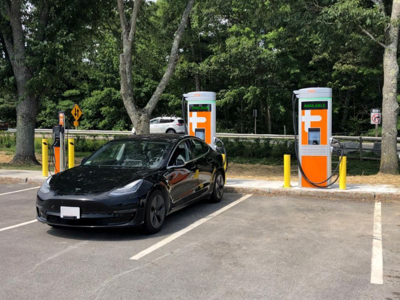 A ChargePoint charging location is seen in this undated handout